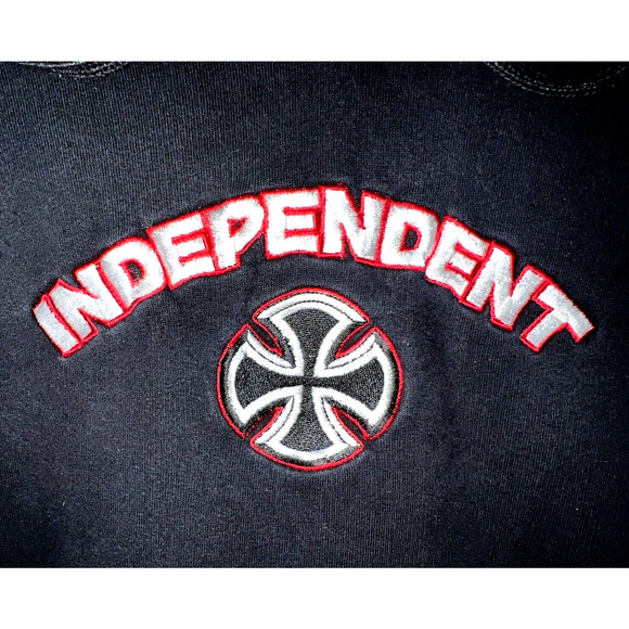 Vtg Independent Truck Co Hoodie Black Red White Sweatshirt Skater - Sz S/M - Picture 3 of 10